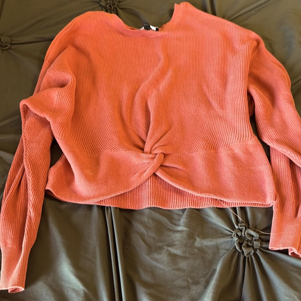 Cute pink cropped sweater from express